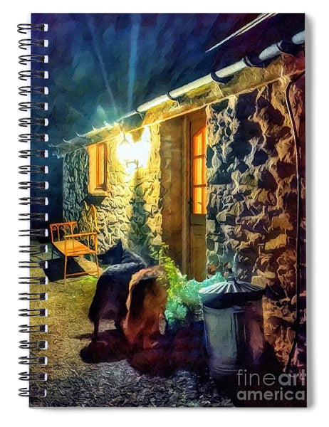 Shepherds At The Cottage Door - Spiral Notebook