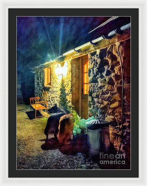 Shepherds At The Cottage Door - Framed Print