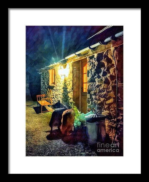 Shepherds At The Cottage Door - Framed Print