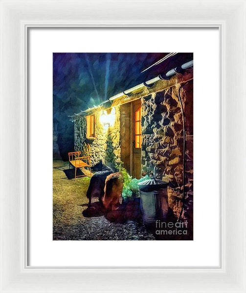 Shepherds At The Cottage Door - Framed Print