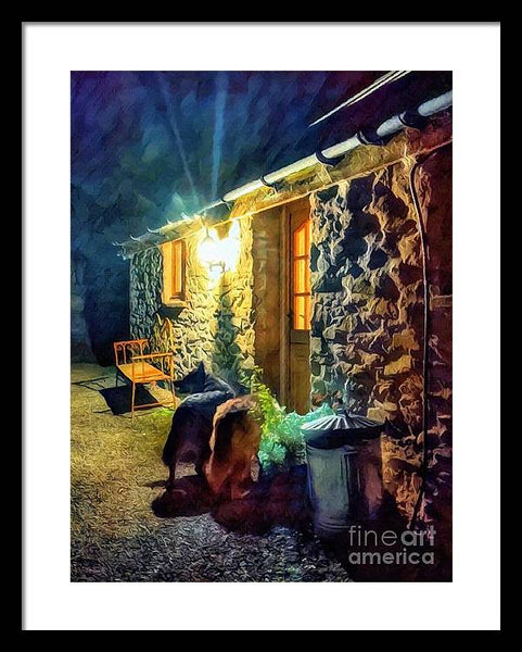 Shepherds At The Cottage Door - Framed Print