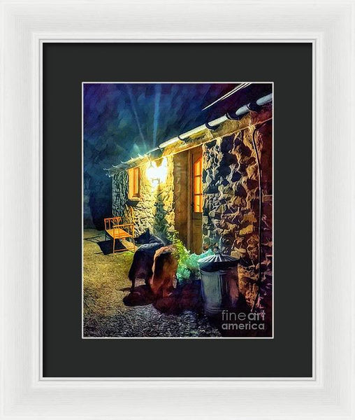 Shepherds At The Cottage Door - Framed Print