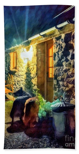 Shepherds At The Cottage Door - Beach Towel
