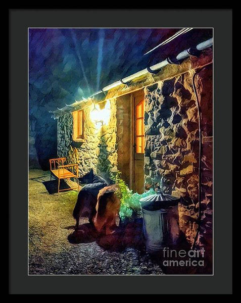 Shepherds At The Cottage Door - Framed Print
