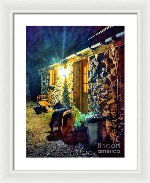 Shepherds At The Cottage Door - Framed Print