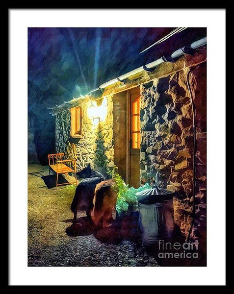 Shepherds At The Cottage Door - Framed Print