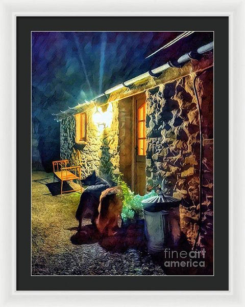 Shepherds At The Cottage Door - Framed Print