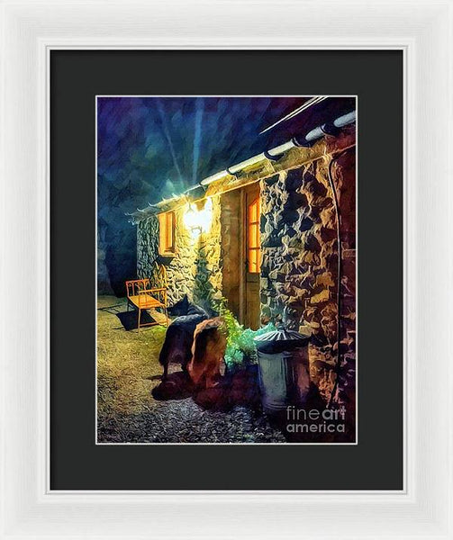 Shepherds At The Cottage Door - Framed Print