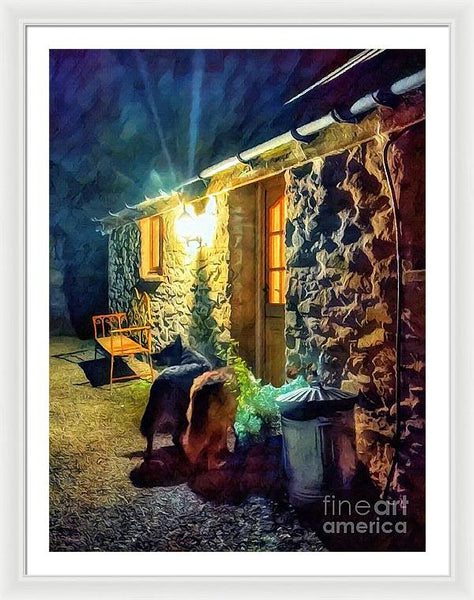 Shepherds At The Cottage Door - Framed Print