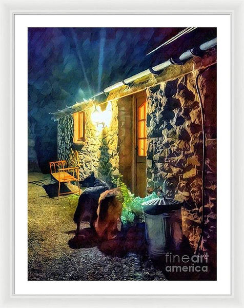 Shepherds At The Cottage Door - Framed Print