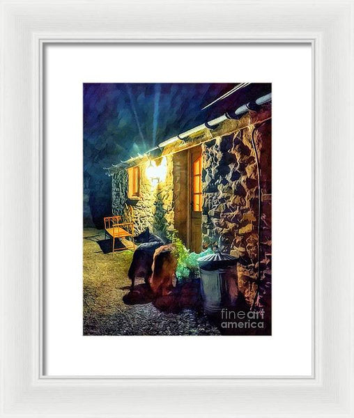 Shepherds At The Cottage Door - Framed Print