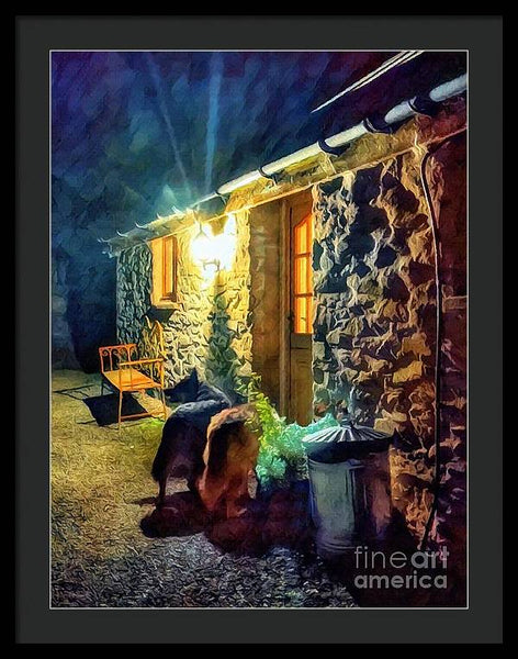 Shepherds At The Cottage Door - Framed Print