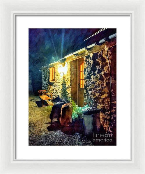 Shepherds At The Cottage Door - Framed Print