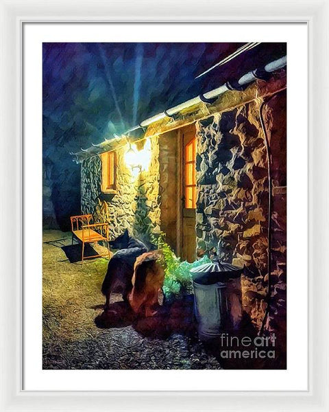 Shepherds At The Cottage Door - Framed Print