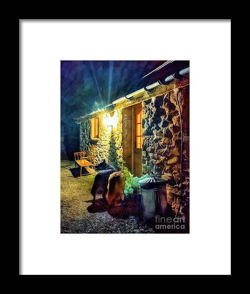 Shepherds At The Cottage Door - Framed Print