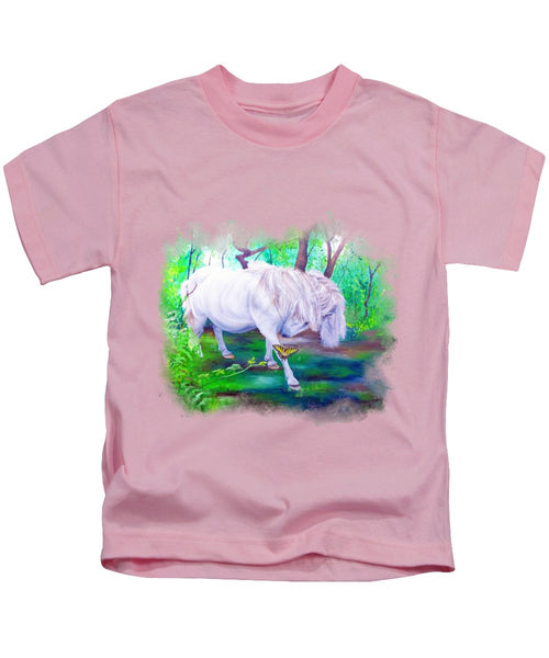 The Butterfly And The Pony - Kids T-Shirt