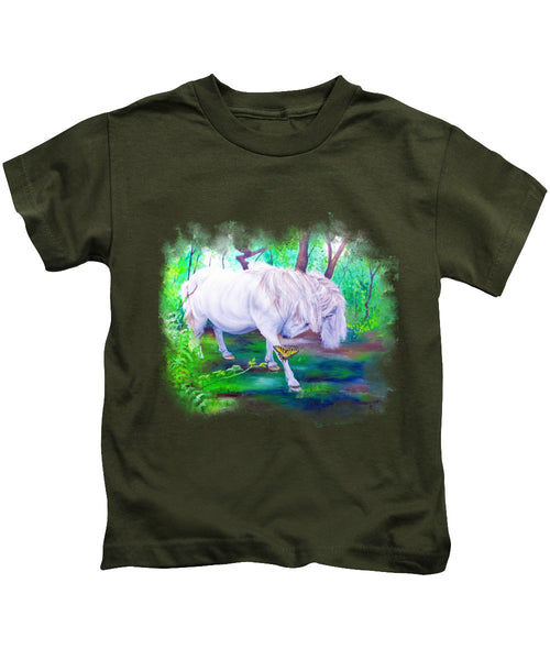 The Butterfly And The Pony - Kids T-Shirt