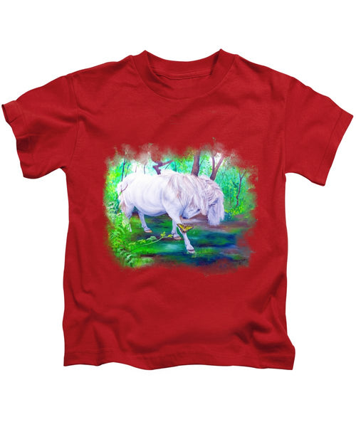 The Butterfly And The Pony - Kids T-Shirt