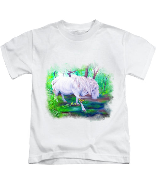 The Butterfly And The Pony - Kids T-Shirt