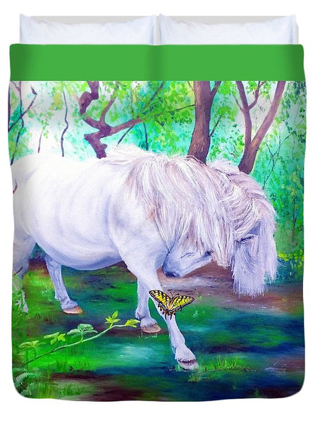 The Butterfly And The Pony - Duvet Cover