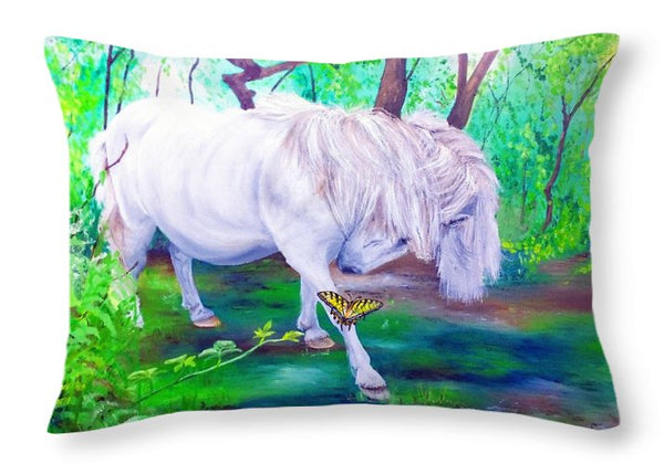 The Butterfly And The Pony - Throw Pillow