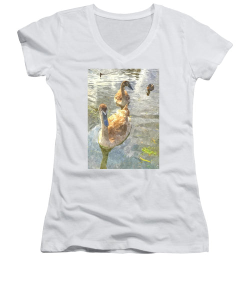 The Two Cygnets - Women's V-Neck T-Shirt