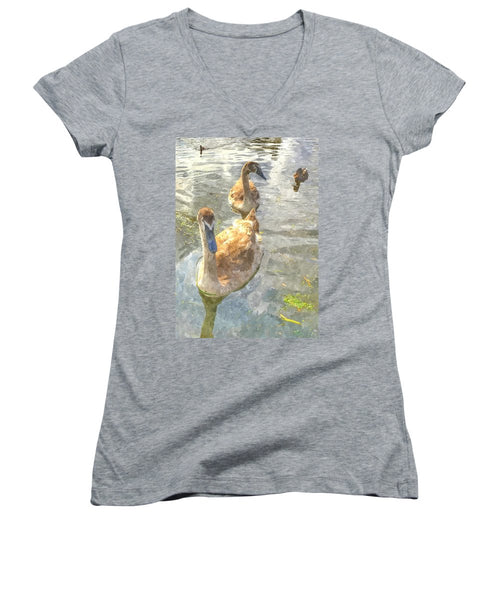 The Two Cygnets - Women's V-Neck T-Shirt