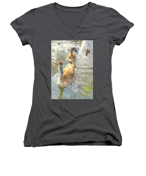The Two Cygnets - Women's V-Neck T-Shirt