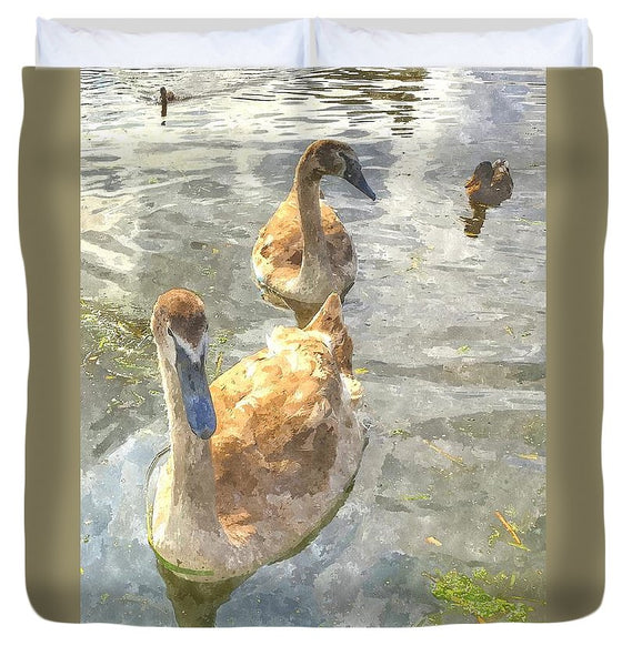 The Two Cygnets - Duvet Cover