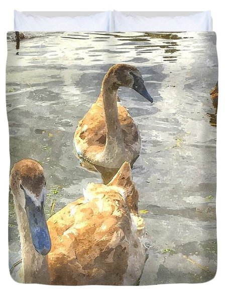The Two Cygnets - Duvet Cover