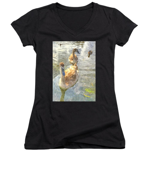The Two Cygnets - Women's V-Neck T-Shirt