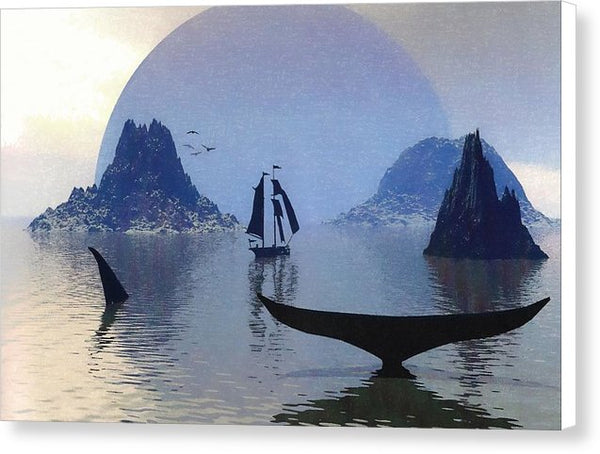 Voyage With Whales - Canvas Print