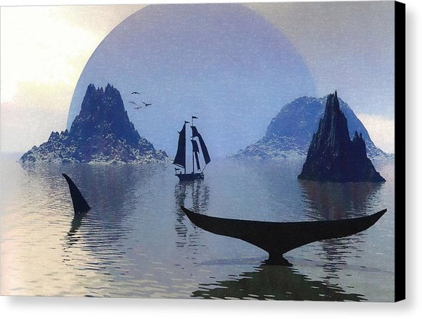 Voyage With Whales - Canvas Print